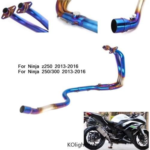 51mm Motorcycle Full Connecting Pipe Stainless Steel Silencer System Modified Silp on for Ninja 250/300 2013 2014 2015 2016