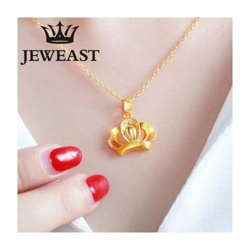 QA 24K Pure Gold Pendant Real AU 999 Solid Gold Charm Beautiful Crown Upscale Trendy Classic Fine Jewelry Hot Sell New 2020