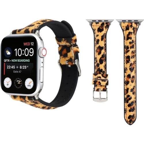 PU Leather Silicone Strap for Apple Watch 6 SE Band 44mm 40mm 42mm 38mm Genuine Leather Plush Slim Bracelet for iWatch 5 4 3 2 1