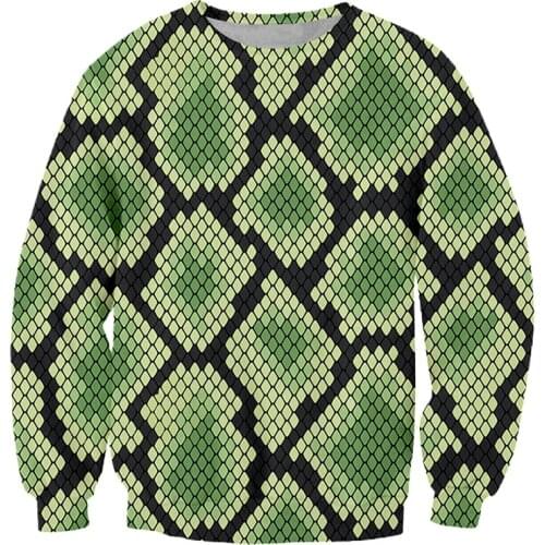 IFPD EU Size Mens Hot Sale 3D Snake Scale Sweatshirts Animal Print Casual Plus Size Clothing Unisex Autumn Pullovers Drop Ship