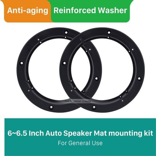 Seicane Universal 6-6.5 Inch Car Speaker Spacer with Stereo Pad Adaptor Refitting Audio Mat Installation 2PCs Black Solid