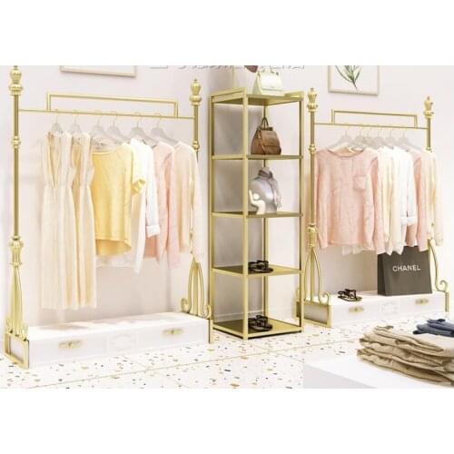Clothing store display rack floor-standing womens clothing store European shelf hanger