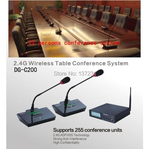Top Quality Takstar DG-C200 22 persons Table Conference Microphone System 2.4G Digital Wireless Conference System
