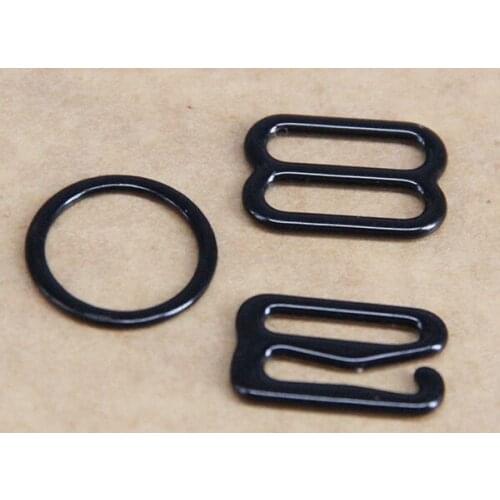 200set 11mm Metal Black Lingerie Hardware Sewing Clips Hooks Eye for Bra Strap Sewing Accessories WB99