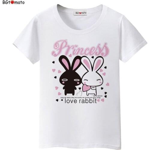 T shirt Lovely rabbit princess t shirt Cheap sale brand new shirt women kawaii top tees Short sleeve casual tee shirt
