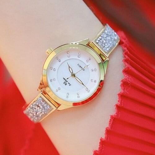 2019 Ladies Wrist Watches Dress Gold Watch Women Crystal Diamond Watches Stainless Steel Silver Clock Women Montre Femme 2018