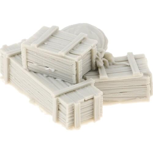 1/35 Resin Soldier Figure Scenario Accessories Set Toys with Boxes and Bags Model