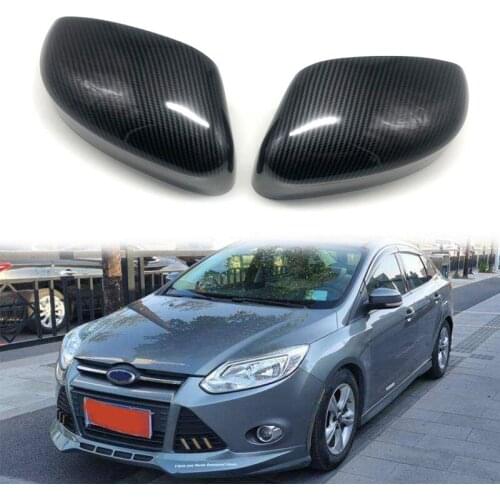2X Carbon Fiber Car Printed Side Rear View Mirror Cover Side Rearveiw Mirror For Ford Focus 2012-2018