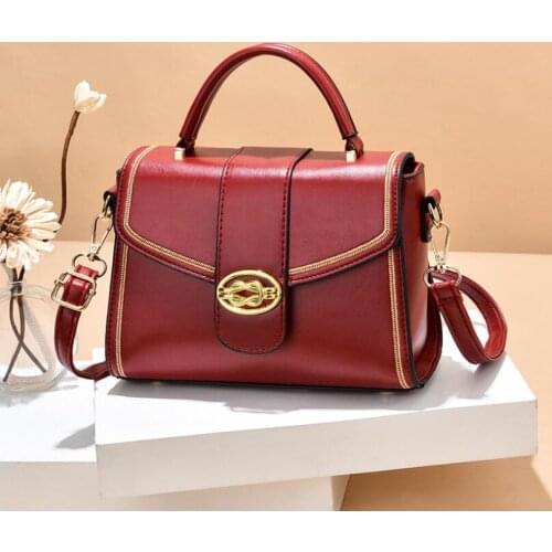 2021 Summer New Chic Small Square Bag Fashion Solid Color Female Bag Tide Messenger Bag Female Handbag Leather Lady Shoulder Bag