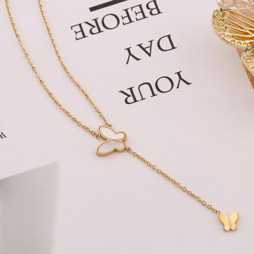 2021 Fashion Shell Butterfly Pendant Necklace