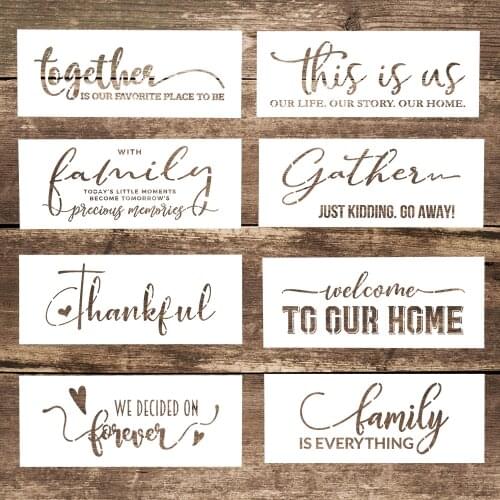 8 pcs 15*36 cm DIY Craft Letter Stencil For Wall Painting Scrapbooking Stamping Album Decorative Embossing Paper Cards