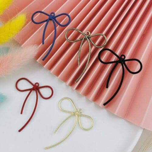 ApeUr 10pcs Hollow Out Spray Paint Big SIze Bow Metal Charms Pendants Fit Earring Necklaces Floating Fit Jewelry DIY Accessory