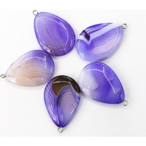 Free Shipping Natural Stone Pendant Healing Drop Shape Pendant Striped Agates Necklace Pendant DIY Necklace Made for Women