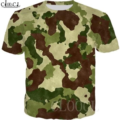 Colorful Camouflage Cool T Shirt Mens Womens Camo T-shirt Casual Oversized Unisex Clothes Green Military Army T-shirt 3D Print