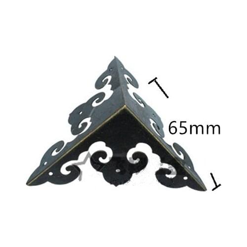 Wooden Box Cloud Coner,Wine Box Protector,Embellishment Findings Triangle Corners Antique Bronze Tone Hollow Pattern 65mm,2Pcs
