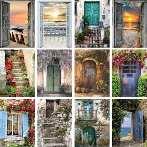 DOHAWIZS 5D DIY Diamond Painting Landscape Cross Stitch Kit Full Square Drill Diamond Embroidery "Sunset beach door" Home Decor