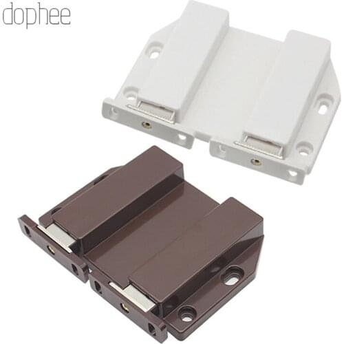 Dophee Double Cabinet Catch Kitchen Door Stopper Soft Quiet Close Magnetic Push to Open Touch Damper Buffers Furniture Hardware
