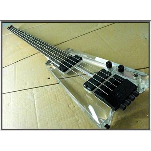 2019 New + Factory + Acrylic headless electric bass guitar Acrylic bass free shipping acrylic headless electric guitar
