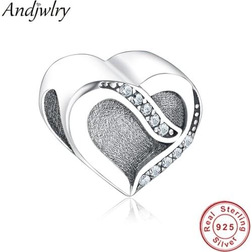 Fit Pandora Charms Bracelet 925 Silver Original Charms Love Heart CZ Stone Beads for Making Women DIY Silver Jewelry Berloque