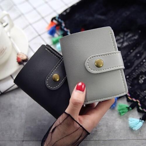 Retro Two Fold Sewing Thread Small Portable Wallet Womens Ladies High Quality British Style Ladies Students Simple Trend