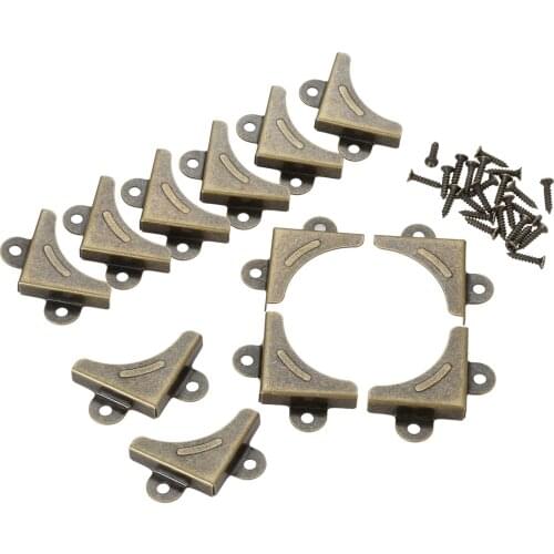 12Pcs 33mm Scrapbooking Albums Menus Folder Decorative Corner Protectors Metal Corner Brackets Gift Wooden Box Cover Protector