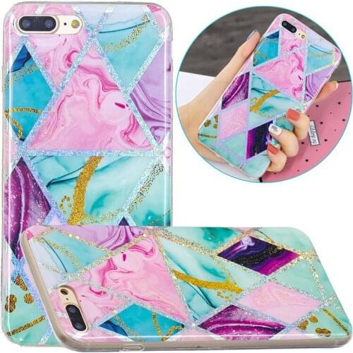 Cute Case For iPhone 7 Plus 8 Plus TPU Printing Cover iPhone7Plus Fashion Marble Painting Shell