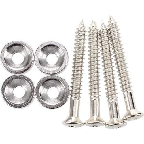 Set of 4 Guitar Bass Neck Joint Ferrule Bushing w/ Matching Screw