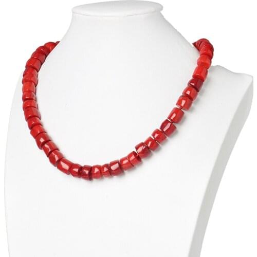Natural Stone Red Coral Beads Irregularity 8-10mm cylindrical Beads For Jewelry Making DIY Necklace women necklace holiday gift