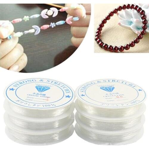 1 Roll 0.4-1.0MM Transparent Stretchy Elastic Rope String Line Cord Beading Beads DIY for Jewelry Making Bracelet&Necklace