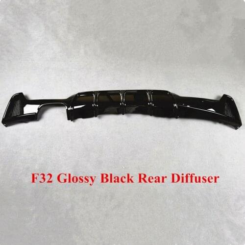 New 1 Piece Double Outlet Glossy Black Rear Bumper Lip Diffuser For BMW 4 Series F32 F33 F36 2013+ MP Style