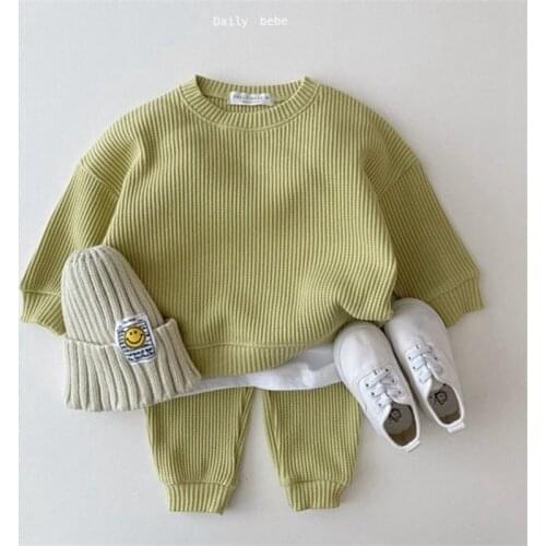 Baby Autumn Boys Girls Clothes Sets Long Sleeve O-neck Kids Tops and Pants Suits Children Sweater Set