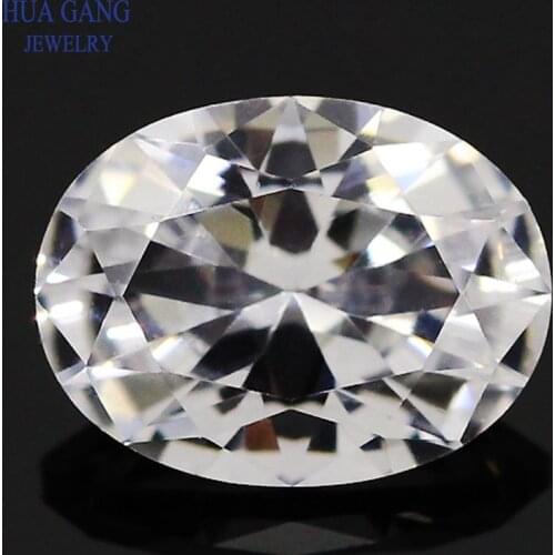 Oval12# White Synthetic Corundum Stone 2x3-8x10mm Brilliant Cut Synthetic Corundum White Stone Gems For Jewelry