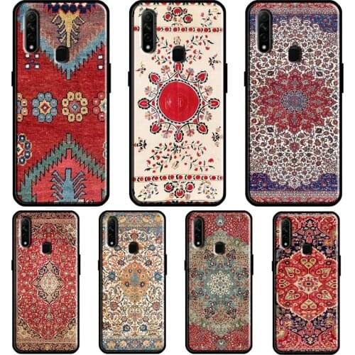 Persian Carpet Floral Pattern Case For OPPO A53 A31 2020 A5 A9 A15 A52 A72 A92 A1K A83 A91 A5S Find X3 Pro Reno 2Z Cover