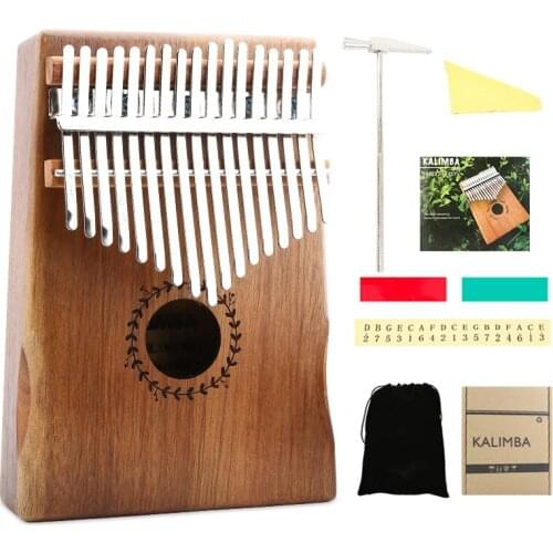 Kalimba 17 Keys Thumb Piano 17-Tone Wooden Thumb Piano Mahogany Instrument With Tune Hammer
