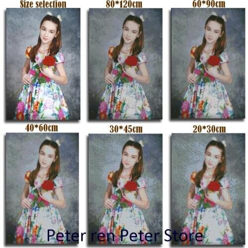 Peter ren Photo custom Diamond Painting Cross stitch DIY Diamond Embroidery full Round drill Mosaic Beadwork Photo customization