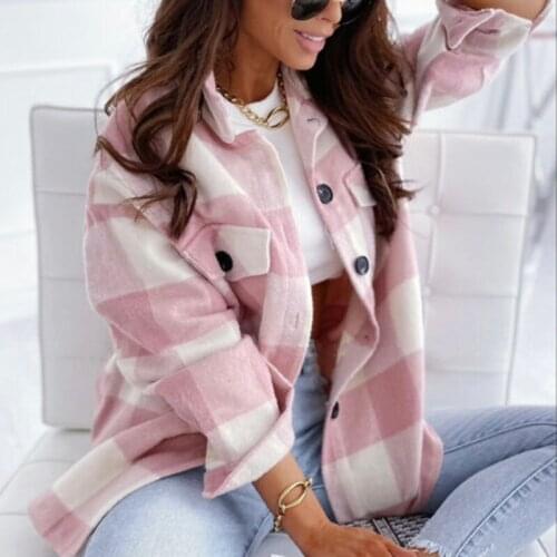 QINJOYER Women's Plaid Shirts