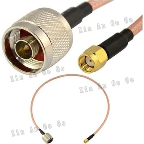 RF cable assembly N male Plug to RP-SMA male Jack Coax Pigtail WLAN Adapter Jumper Cable RG142 cable 1M Free shipping