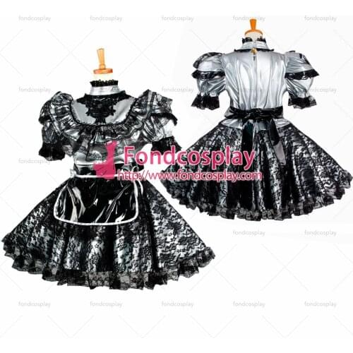 Sissy maid pvc dress lockable Uniform cosplay costume Tailor-made[G2066]