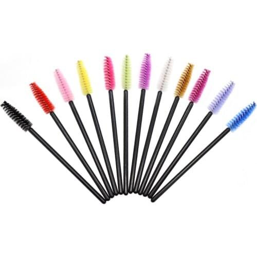 Eyebrow Mascara Wand Eyelash Spoolie Brush 50 pcs/set Wholesale Disposable Lash Wands Eyelash Extension Brush