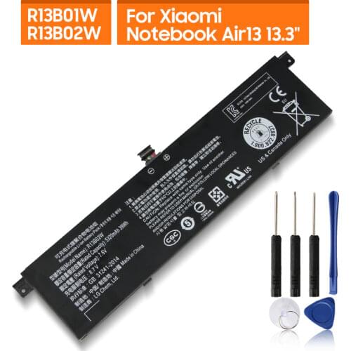 Original Replacement Battery R13B01W For Xiaomi Mi Notebook Air 13 13.3" 161301-01 R13B02W Genuine Battery 5320mAh