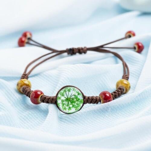 Glass Charms Bracelets Crystal Hand-made Transparency Flower Charms Bracelets Original Party gift Jewelry #EY305