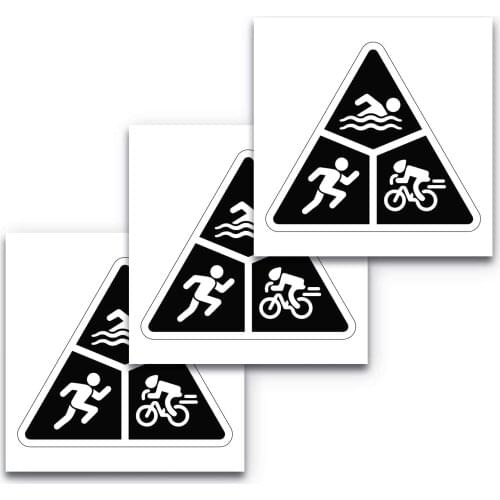 Triathlon Triangle Car Sticker Windshield Bumper Motorcycle Helmet Decal High Quality KK Vinyl Cover Scratches Waterproof PVC