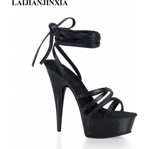 New 15cm High-Heels Waterproof Platform Shoes Wedding Party Pole Dancing Shoes Romantic Sandals Dance Lady Shoes