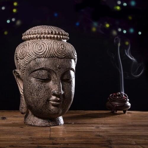 Chinese Zen Buddha Head Decoration Southeast Asia Thailand SPA Club Thai Restaurant Home Decoration Crafts Buddha Statue