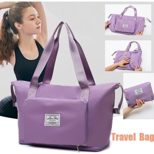 Large Capacity Foldable Travel Bag Women Gym Bags Shoulder Bag Women Training Travel Yoga Handle Handbag