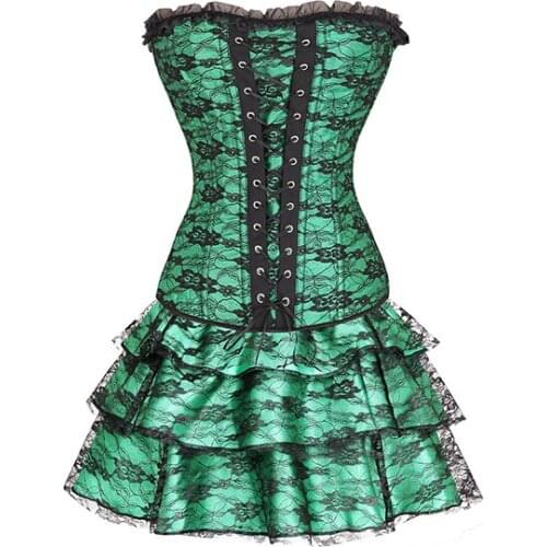 Fiber Win Gothic Clothes Lace Sexy Corset Top Slimming Waist Coach Steampunk Bustier Summer Fashion Skirt Suit Cheap Wholesale