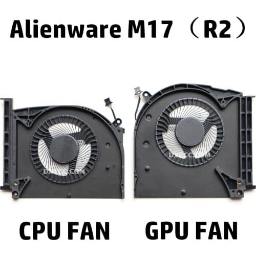 QAOOO Laptop Replacement Part For Dell Alienware M17 (R2) CPU & GPU Cooling Fan