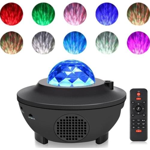 Colorful Starry Projector Light Sky Galaxy Bluetooth USB Voice Control Music Player LED Night Light Romantic Projection Lamp