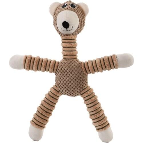 1pc Pet Dogs Squeaky Toy Pets Chew Fleece Toy Retriever Dog Cat Funny Training Elephant Monkey Interactive Pets Doll Toys