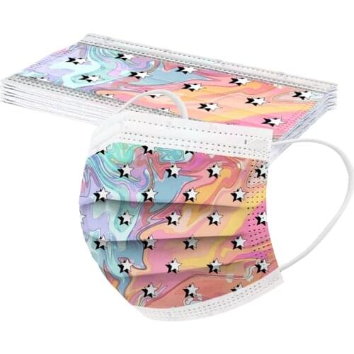 10PCS Childrens Five-Pointed Star Printing Protective Disposable mascarilla Monder Scarf Halloween Cosplay MasK